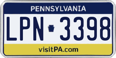 PA license plate LPN3398