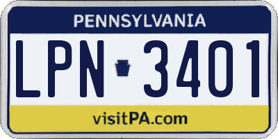 PA license plate LPN3401