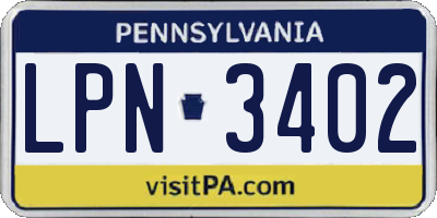 PA license plate LPN3402