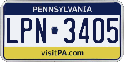 PA license plate LPN3405
