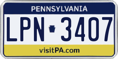 PA license plate LPN3407