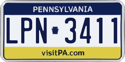 PA license plate LPN3411