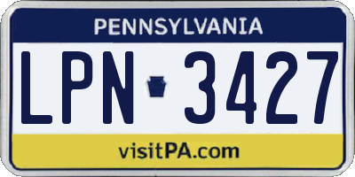 PA license plate LPN3427