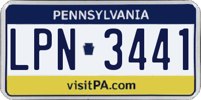 PA license plate LPN3441