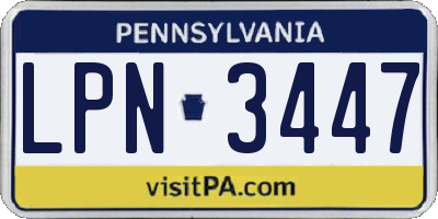 PA license plate LPN3447