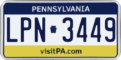 PA license plate LPN3449