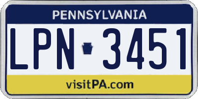 PA license plate LPN3451