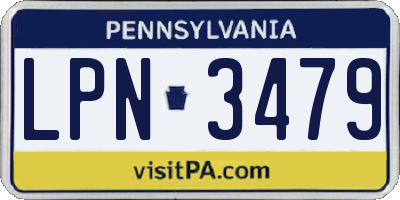 PA license plate LPN3479