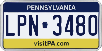PA license plate LPN3480