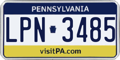 PA license plate LPN3485