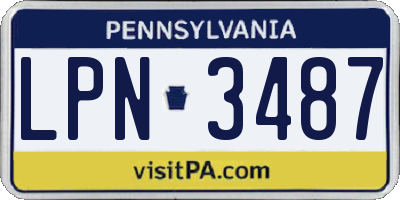 PA license plate LPN3487