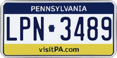 PA license plate LPN3489