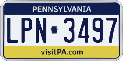 PA license plate LPN3497