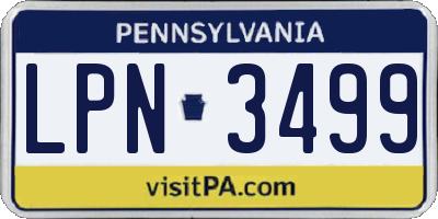 PA license plate LPN3499