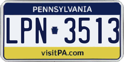 PA license plate LPN3513