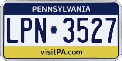 PA license plate LPN3527