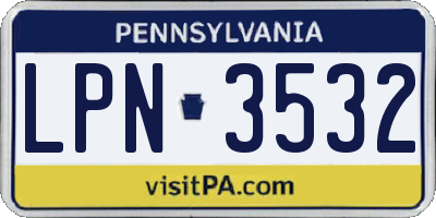 PA license plate LPN3532