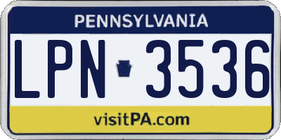 PA license plate LPN3536