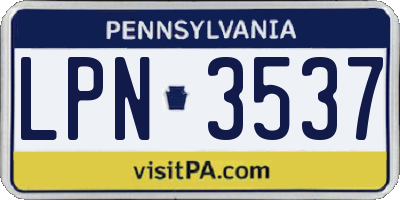 PA license plate LPN3537