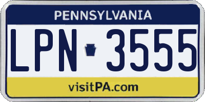 PA license plate LPN3555