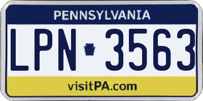PA license plate LPN3563