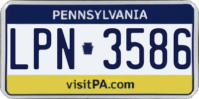 PA license plate LPN3586