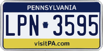 PA license plate LPN3595
