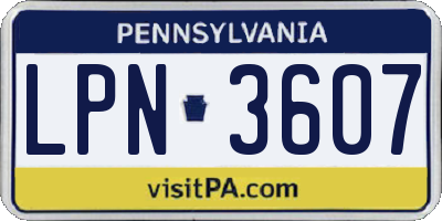 PA license plate LPN3607