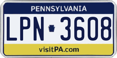 PA license plate LPN3608
