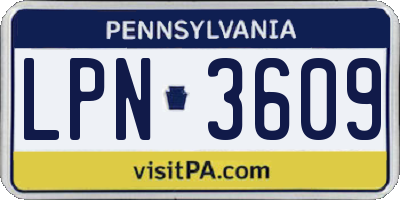 PA license plate LPN3609