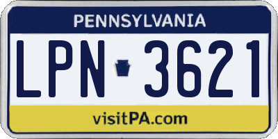 PA license plate LPN3621