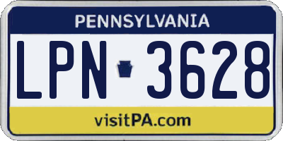 PA license plate LPN3628
