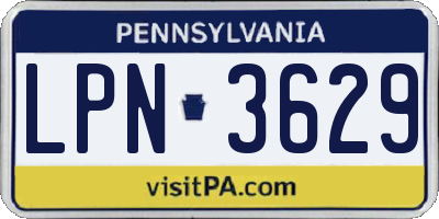 PA license plate LPN3629