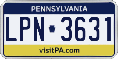 PA license plate LPN3631
