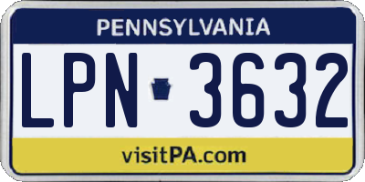 PA license plate LPN3632