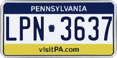 PA license plate LPN3637