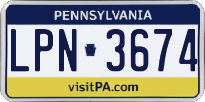 PA license plate LPN3674