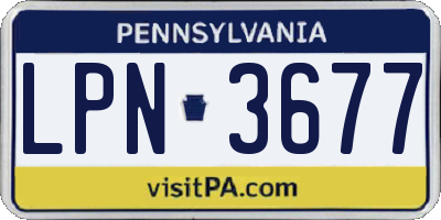 PA license plate LPN3677