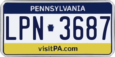 PA license plate LPN3687