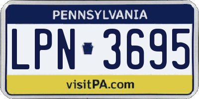 PA license plate LPN3695