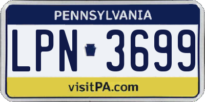 PA license plate LPN3699