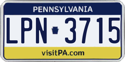 PA license plate LPN3715