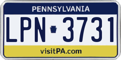 PA license plate LPN3731