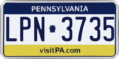 PA license plate LPN3735