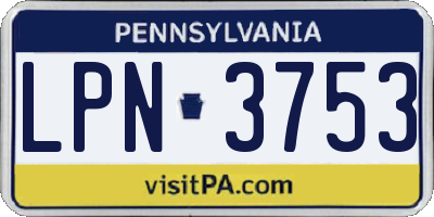 PA license plate LPN3753