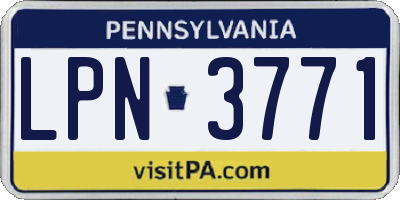 PA license plate LPN3771