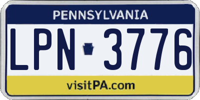 PA license plate LPN3776