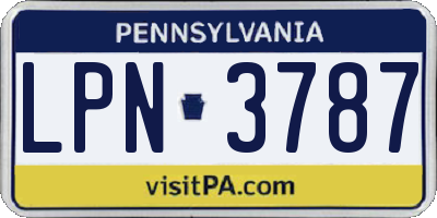 PA license plate LPN3787