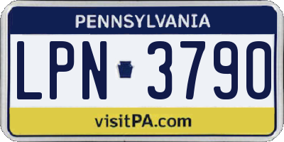 PA license plate LPN3790