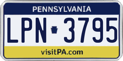 PA license plate LPN3795